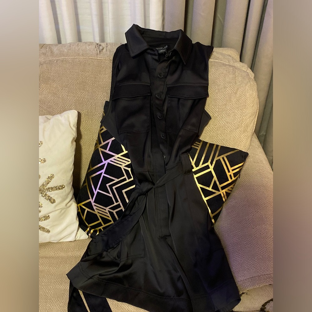 RACHEL ZOE | NWT black satin romper M